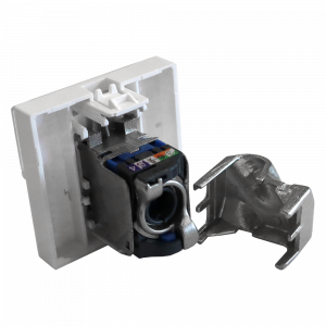 Вставка Mosaic 45x45, RJ-45 STP, кат.6, со шторкой и увеличенным окном маркировки, белая